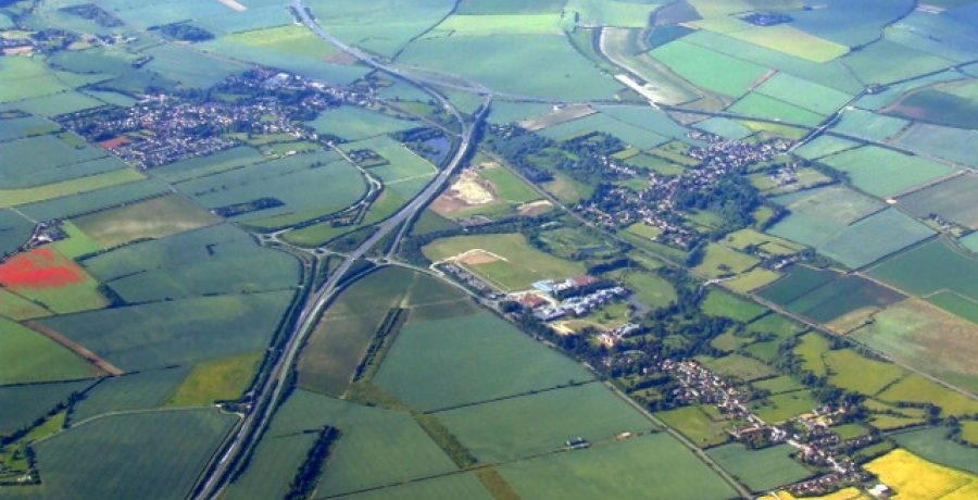 Hinxton from the air