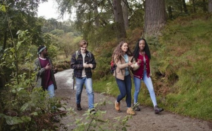Young people walking