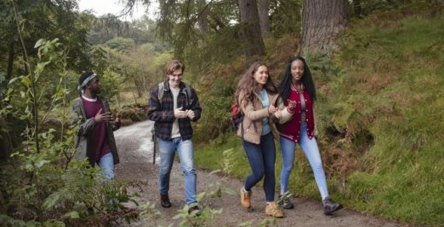 Young people walking