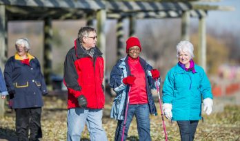 Walkers discovering the Surrey countryside
