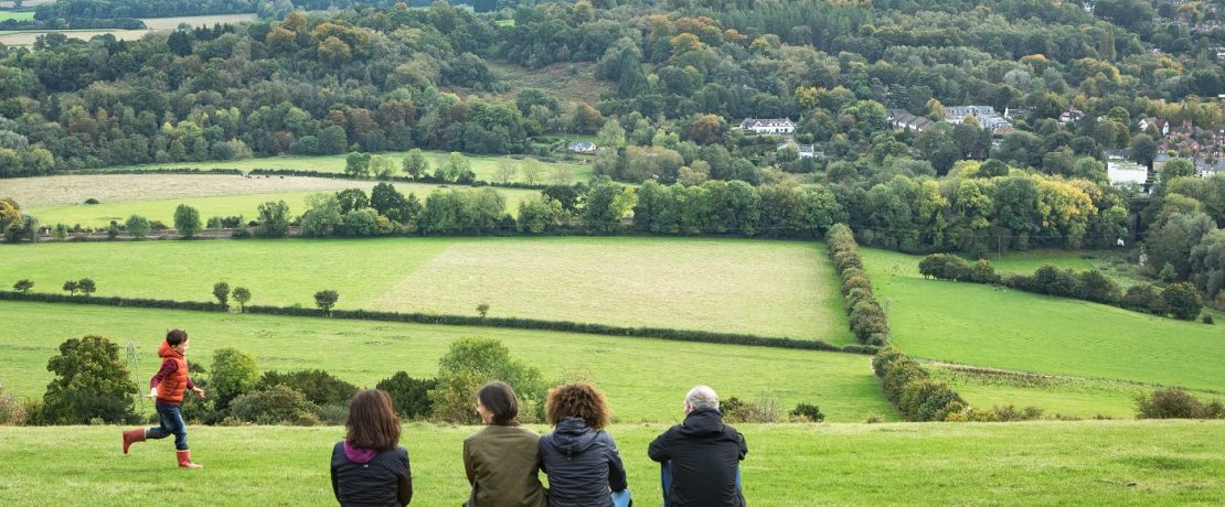 Friends appreciating the Surrey countryside