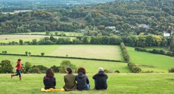 Friends appreciating the Surrey countryside