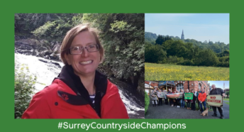 A photo of Amie Vaccaro and WGSPG members as part of our Surrey Countryside Champions