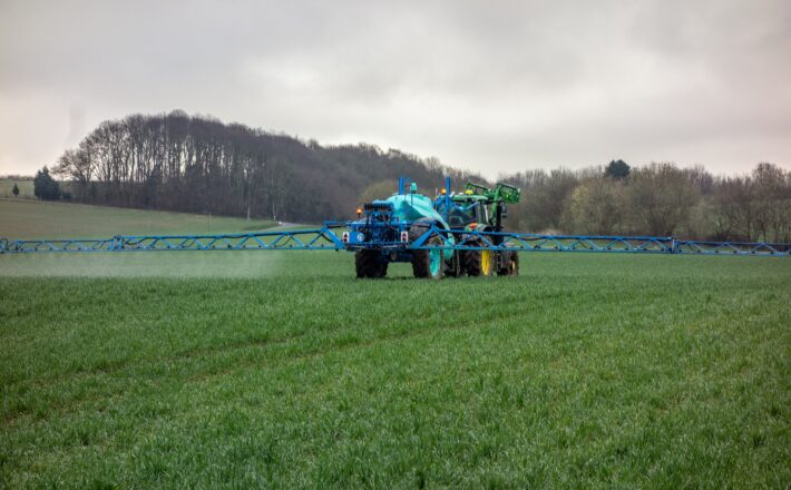 tractor with fertiliser