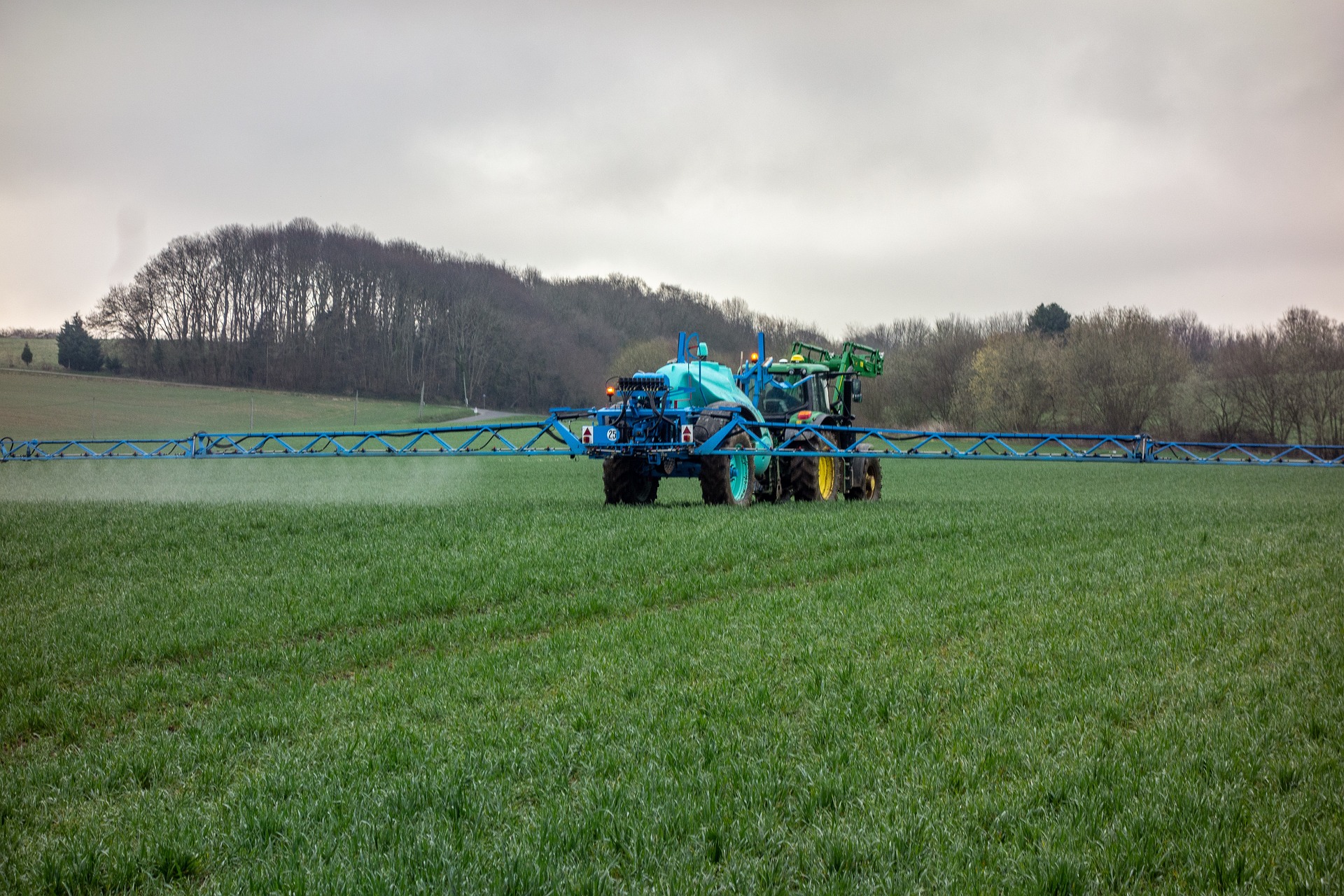 tractor with fertiliser