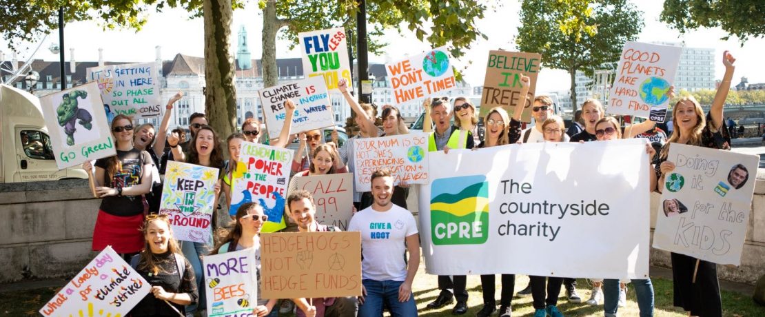 CPRE staff at climate strike protest