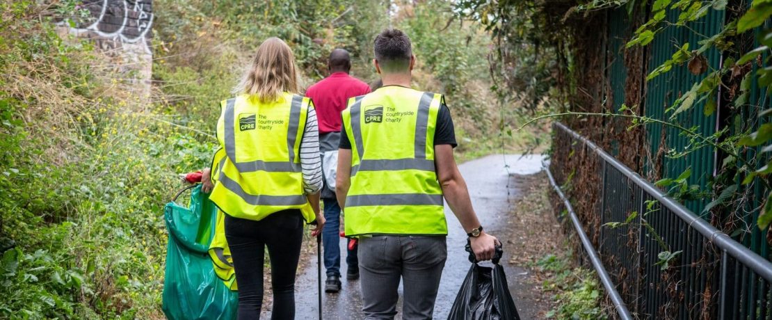 Volunteers taking part in CPRE's Green Clean