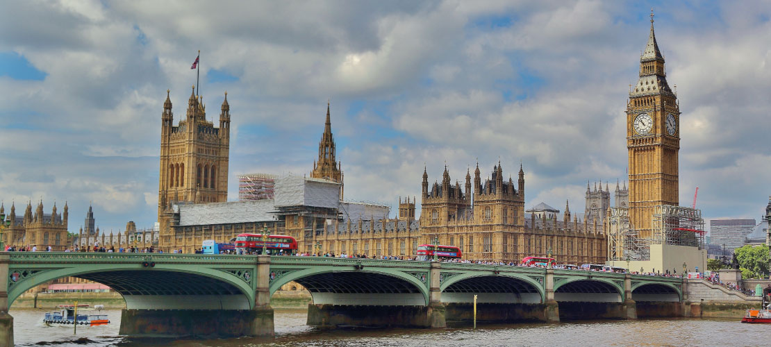 A view of the Houses of Parliament from across the Thames