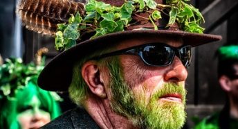 A man in costume at the Hastings Jack in the Green festival
