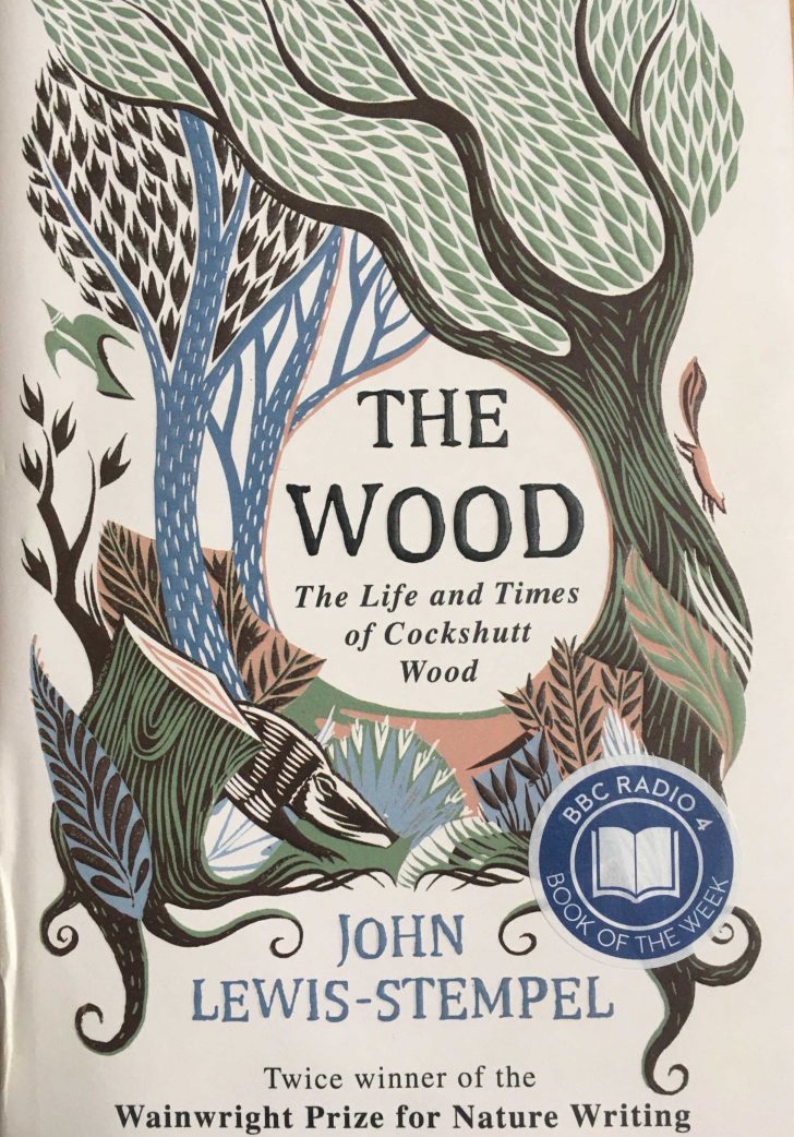 The front cover of 'The Wood' with a woodcut-style depiction of trees