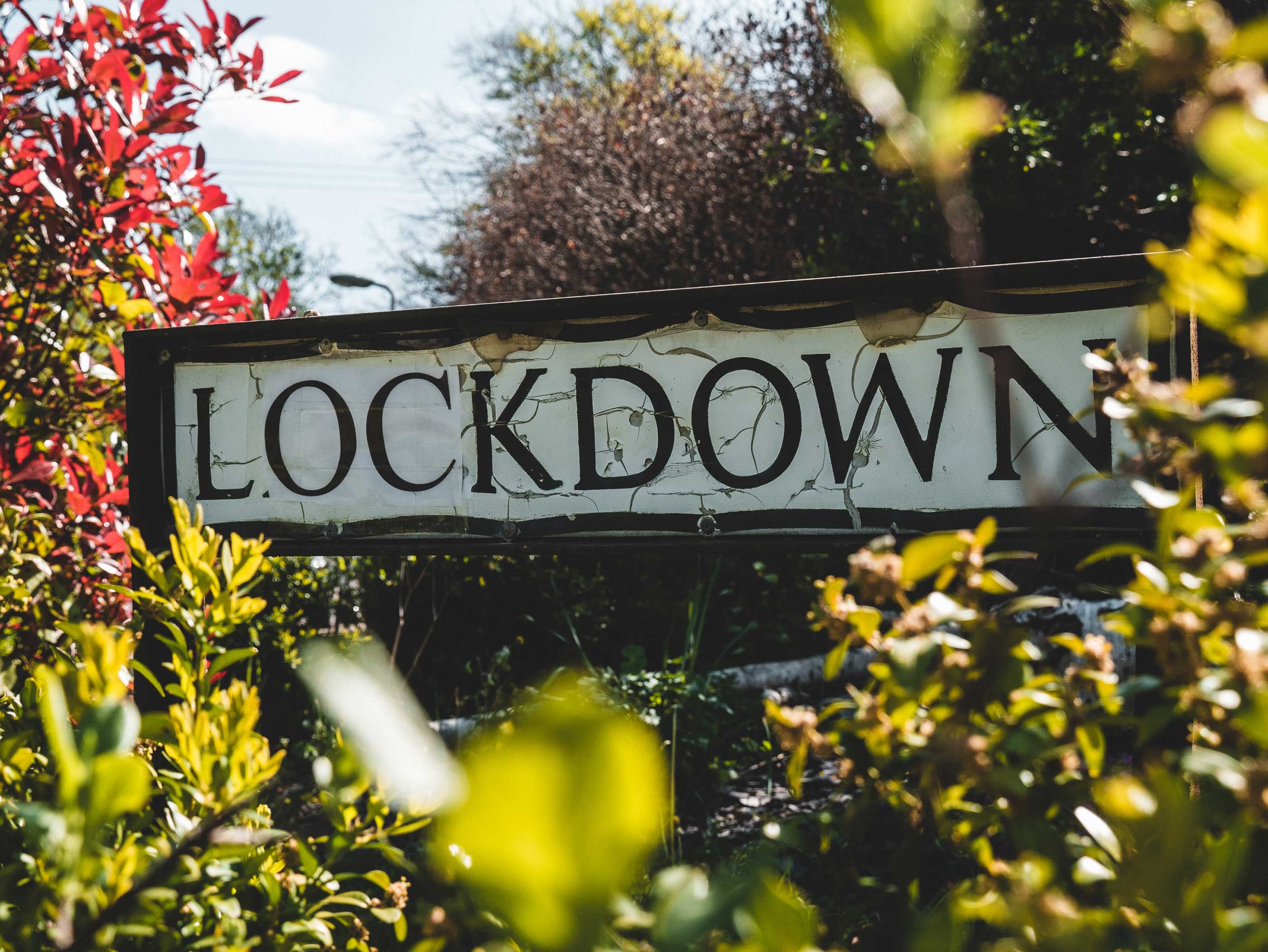 A street sign reads 'lockdown'