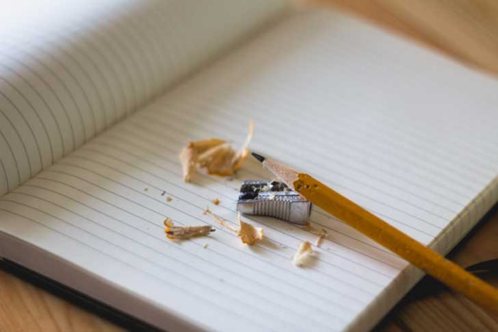 A pencil sharpener and shavings