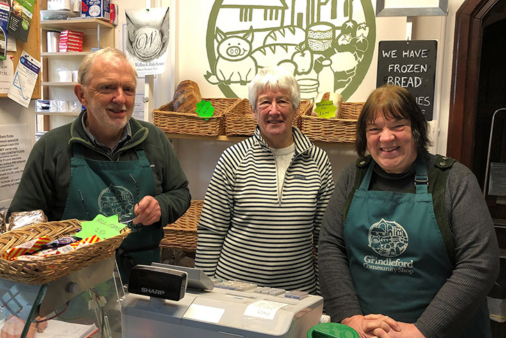 Volunteers at Grindleford local shop