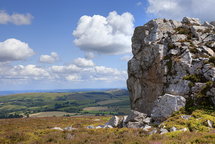 The Stiperstones in Shropshire with countryside in the background