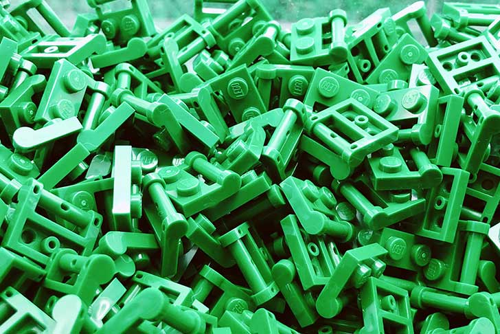 Green Lego building blocks 
