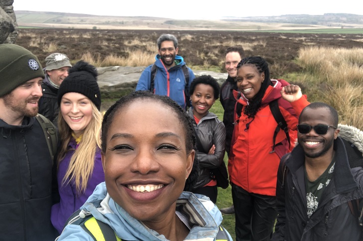 A group of women on a moorland walk