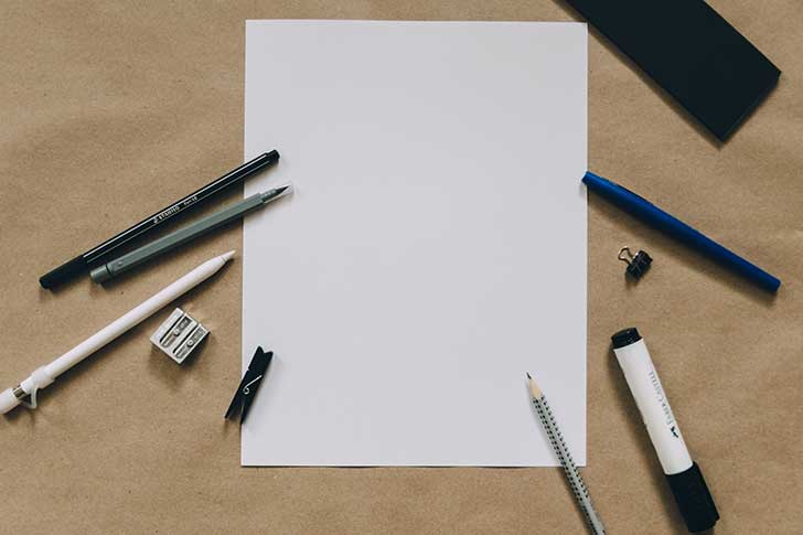 A white sheet of blank paper