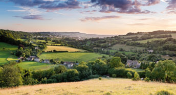 View looking over Slad Valley, Stroud, Gloucestershire