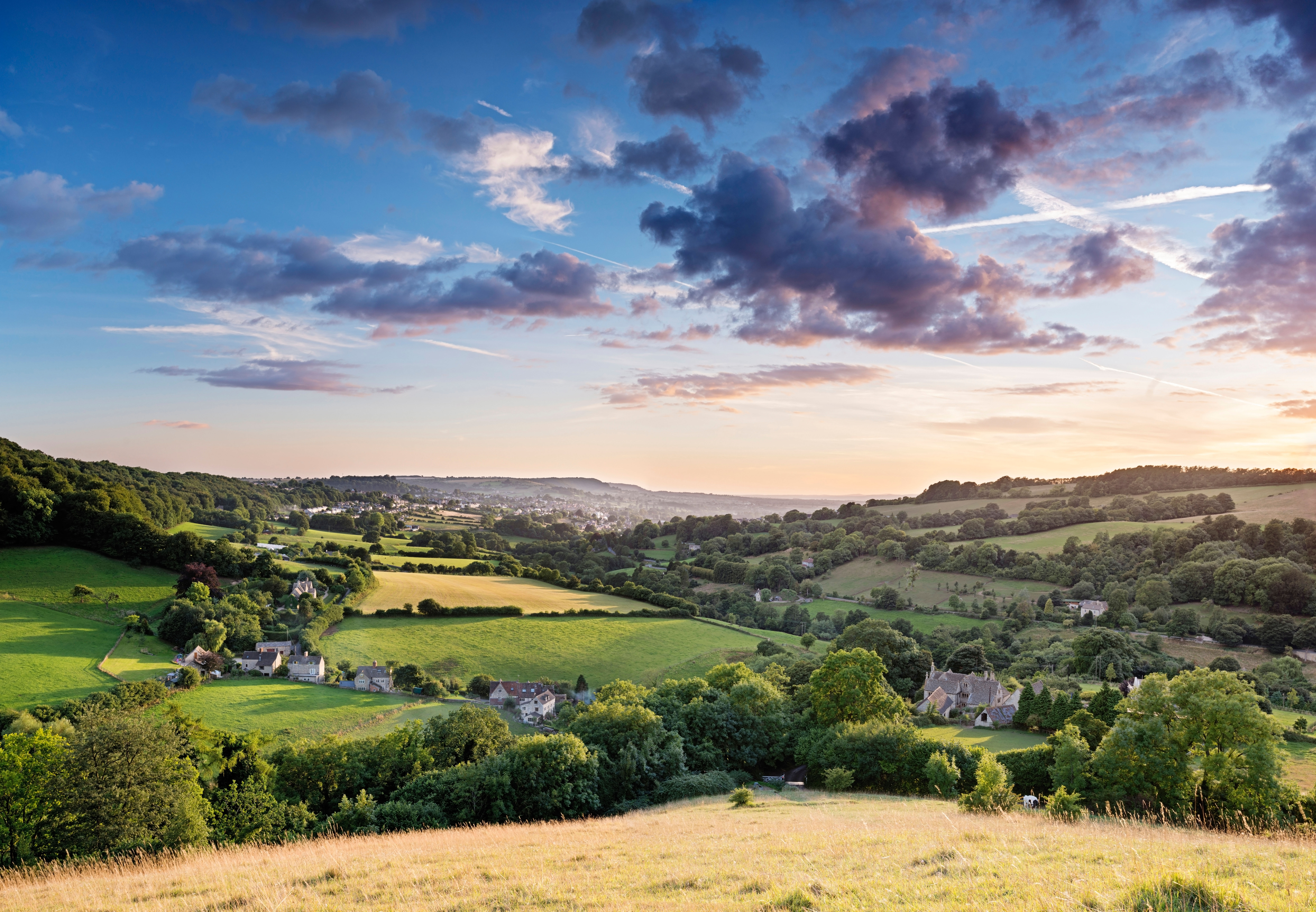 View looking over Slad Valley, Stroud, Gloucestershire