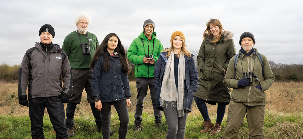 Campaigners standing together on a field