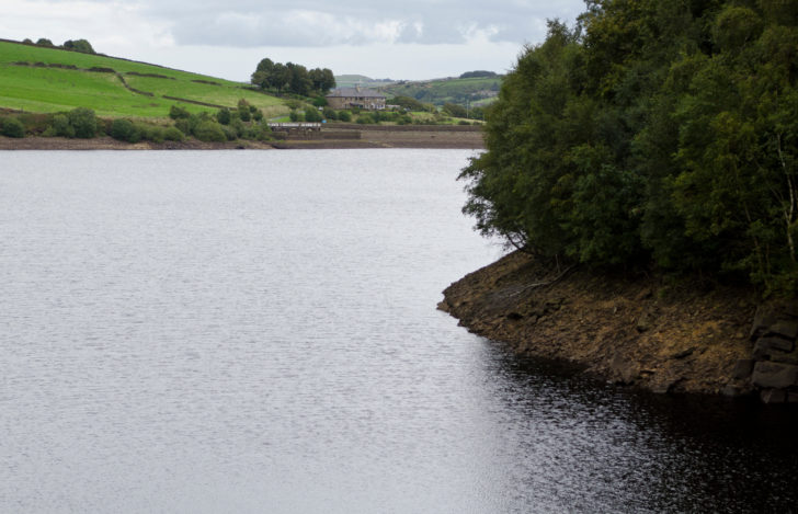 Digley Reservoir near Holme on a cloudy day