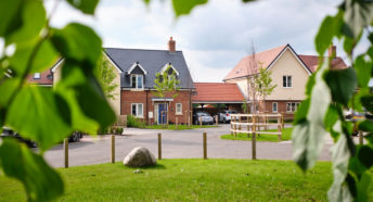 View of new build houses on an affordbale housing site