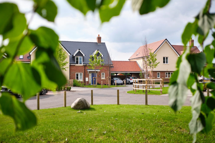 View of new build houses on an affordbale housing site