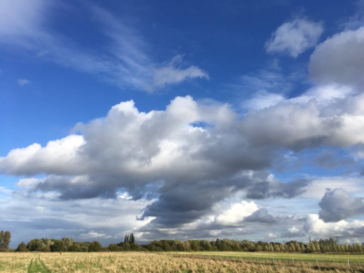 Dramatic clouds over fields in the Fens
