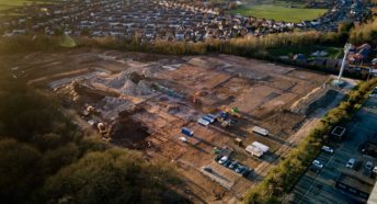 Aerial view of brownfield development in the Wirral