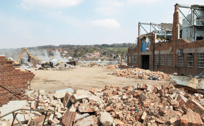 Brownfield land being cleared