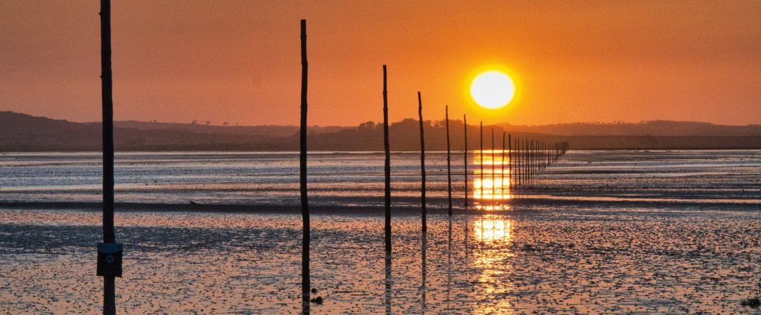 Sunset over the mudflats of Lindisfarne