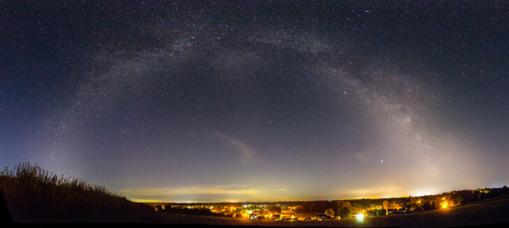 A panorama of the Milky Way in the night sky