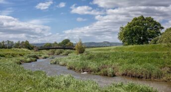 View of the River Adur in West Sussex on a sunny day