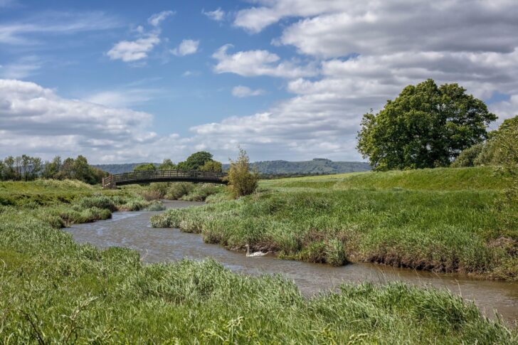 View of the River Adur in West Sussex on a sunny day