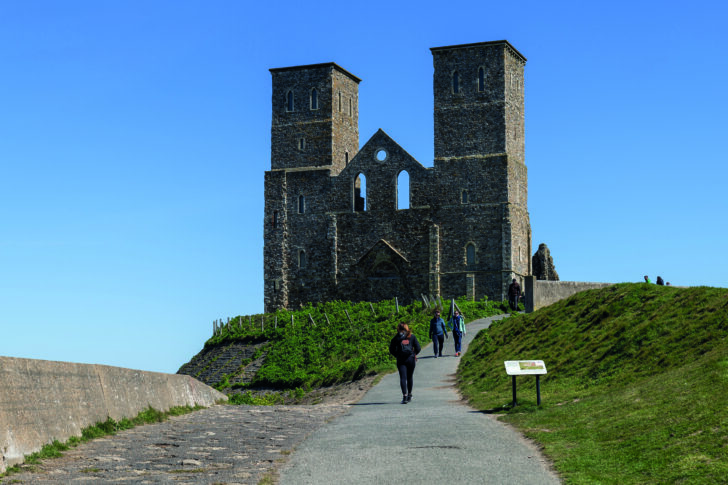 The Reculver Towers on a sunny day