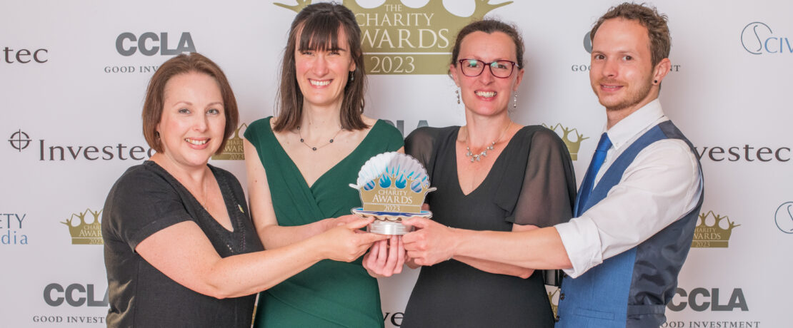 CPRE's Crewenna Dymond, Anna Mathieson, Emma Marrington and Mark Robinson with the award
