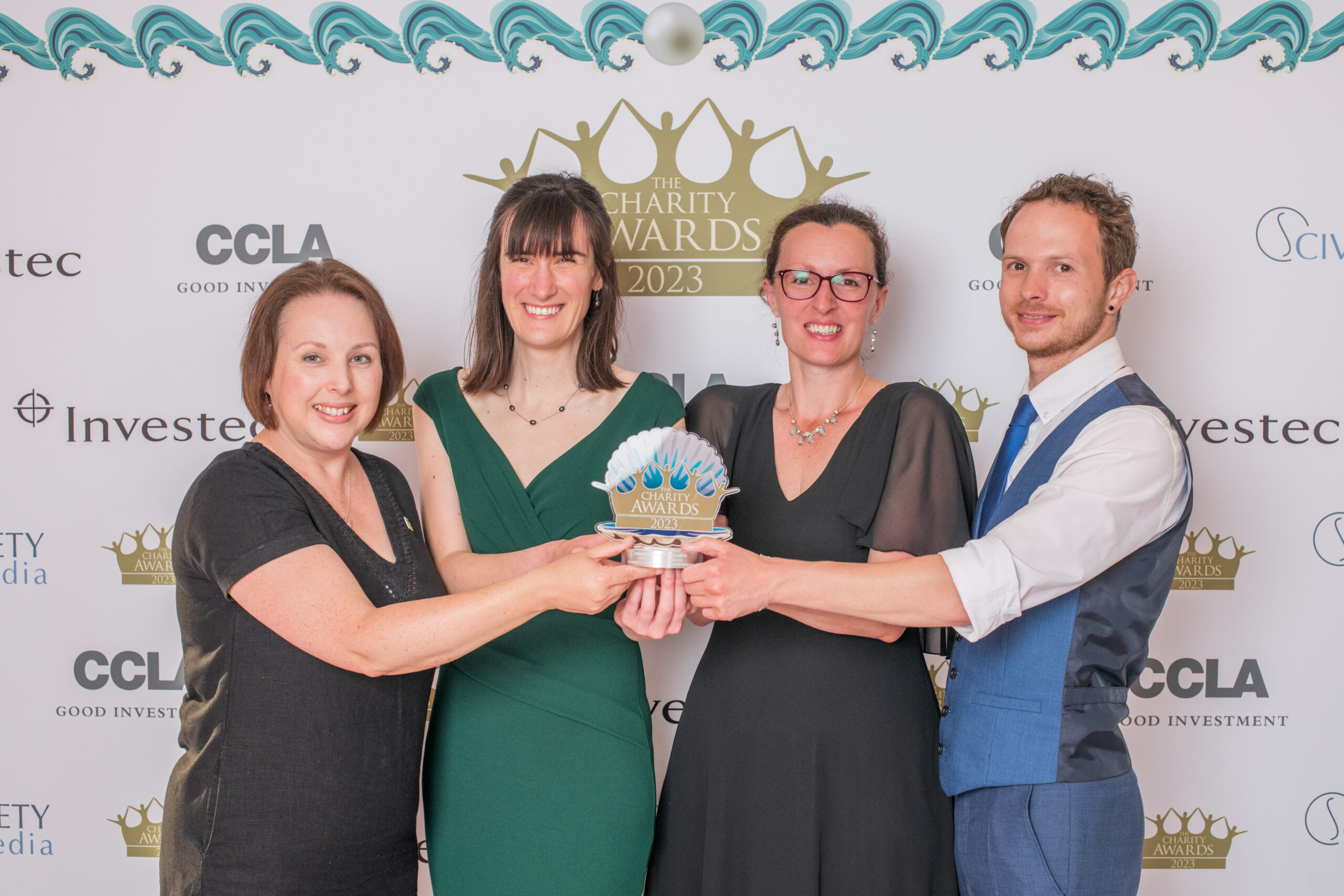 CPRE's Crewenna Dymond, Anna Mathieson, Emma Marrington and Mark Robinson with the award