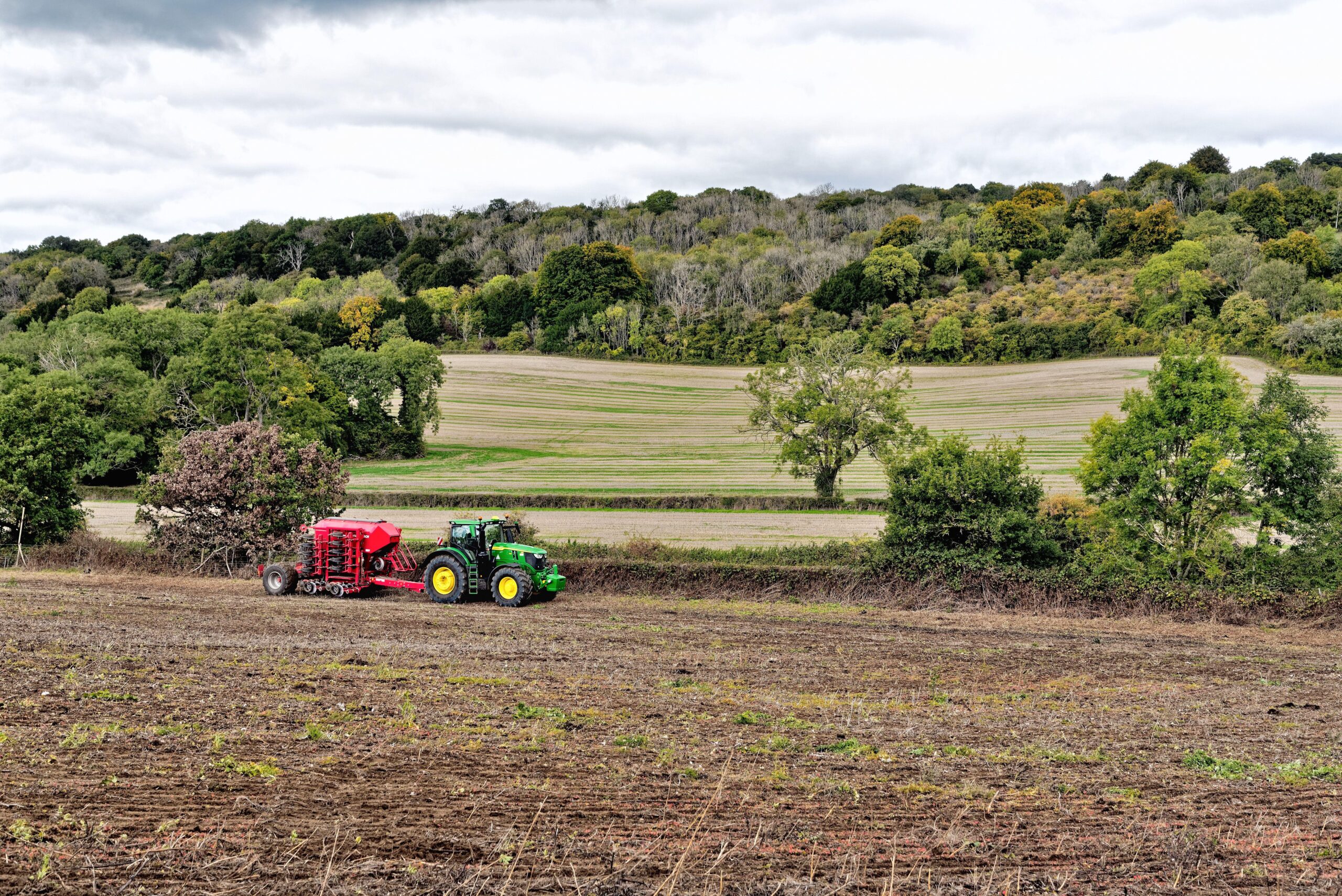 A tractor in a field in the London Green Belt