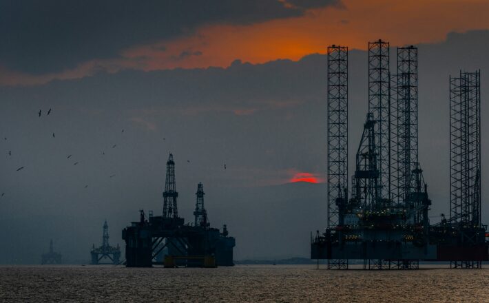 North Sea oil rigs