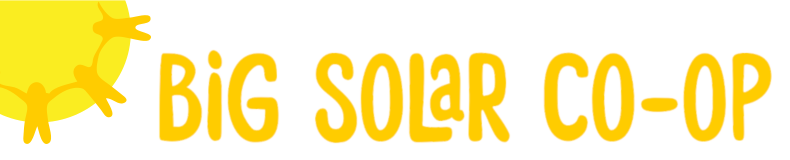 Big Solar Co-op logo - yellow text over transparent background