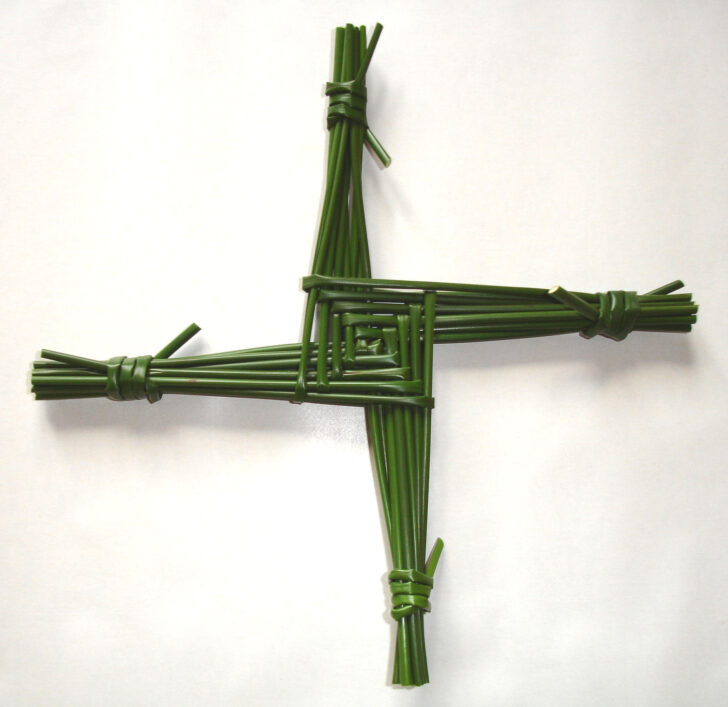 A Brigid cross made from straw