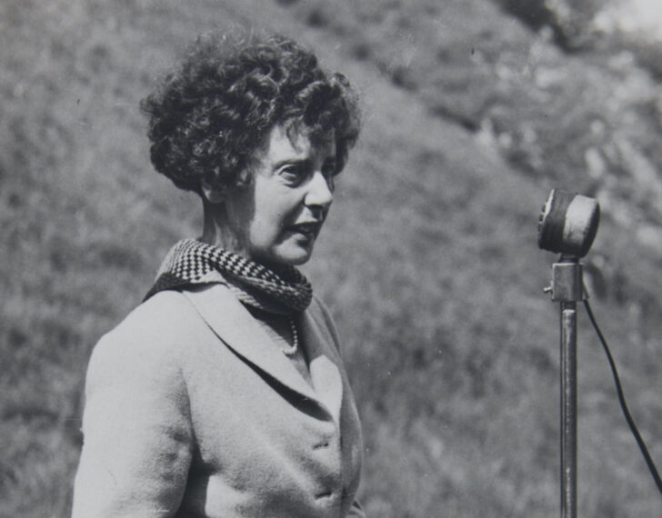 Ethel addressing a 1930s mass rally in support of National Parks