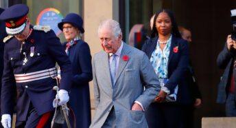 King Charles III outside Leeds Central Library & Art Gallery during his first visit to Yorkshire as King.