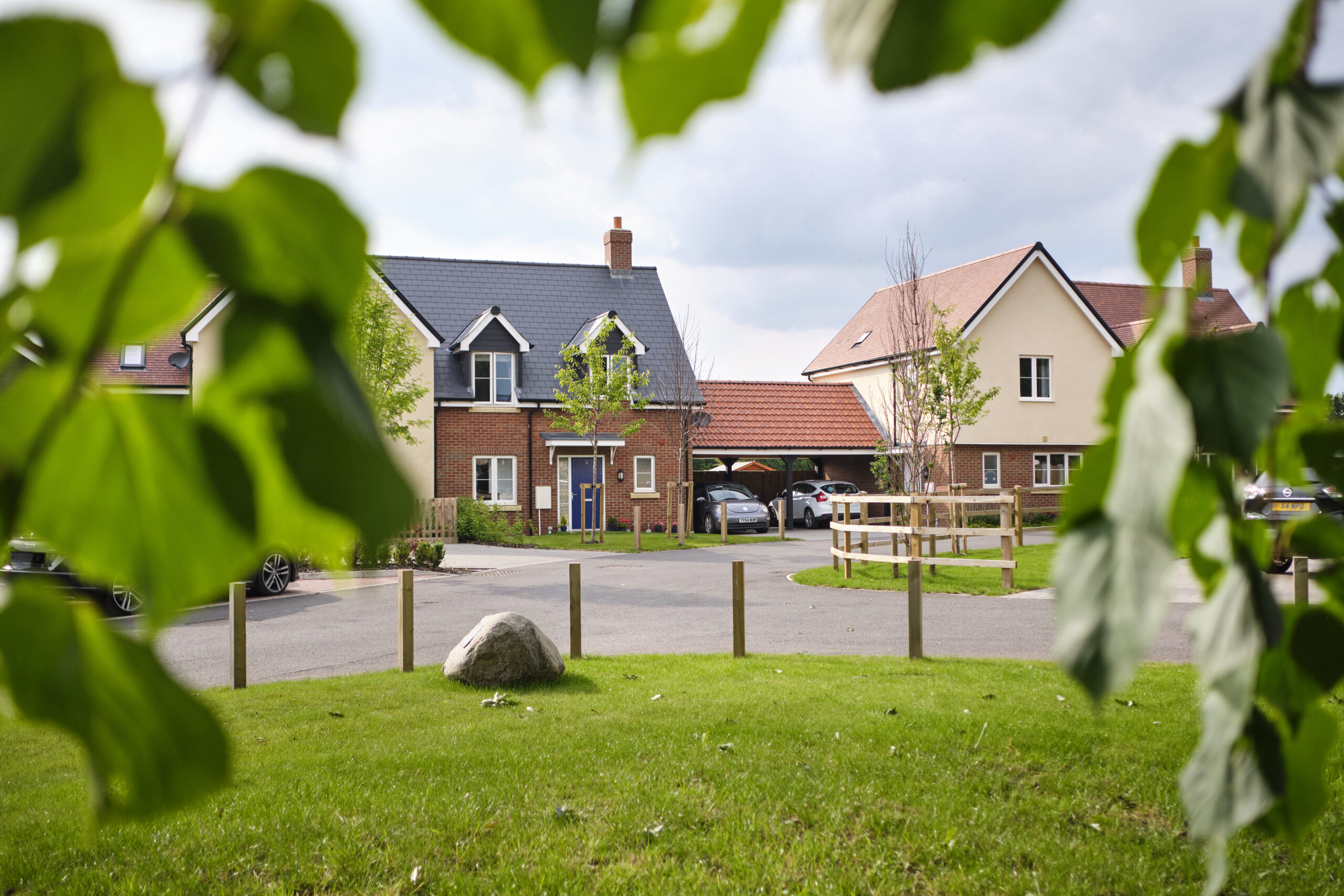 View of new build houses on an affordbale housing site