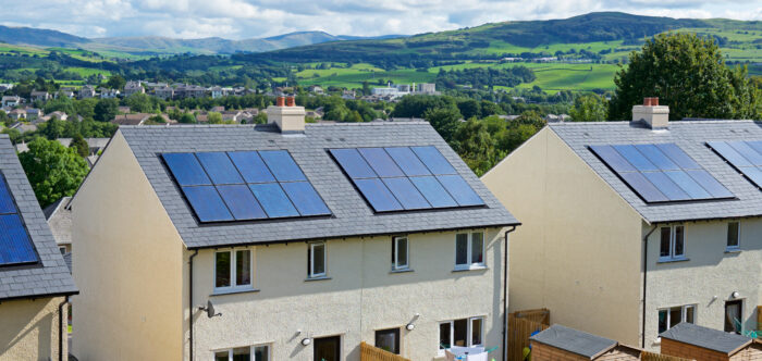 Housing in the countryside with rooftop solar