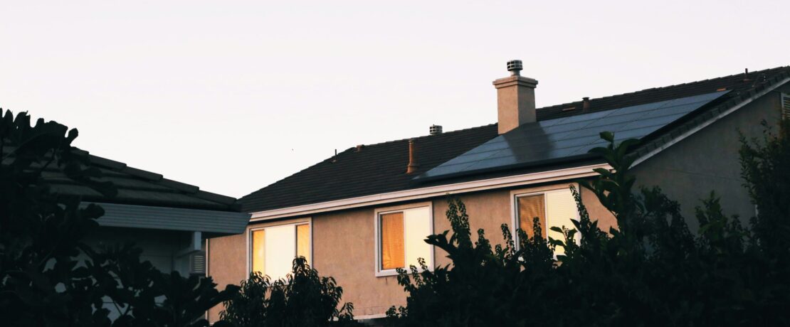 House with a solar panel on it