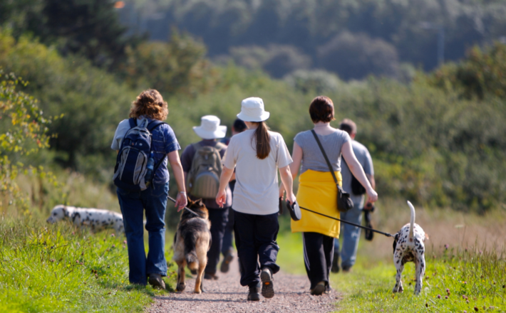 People walking in the countryside