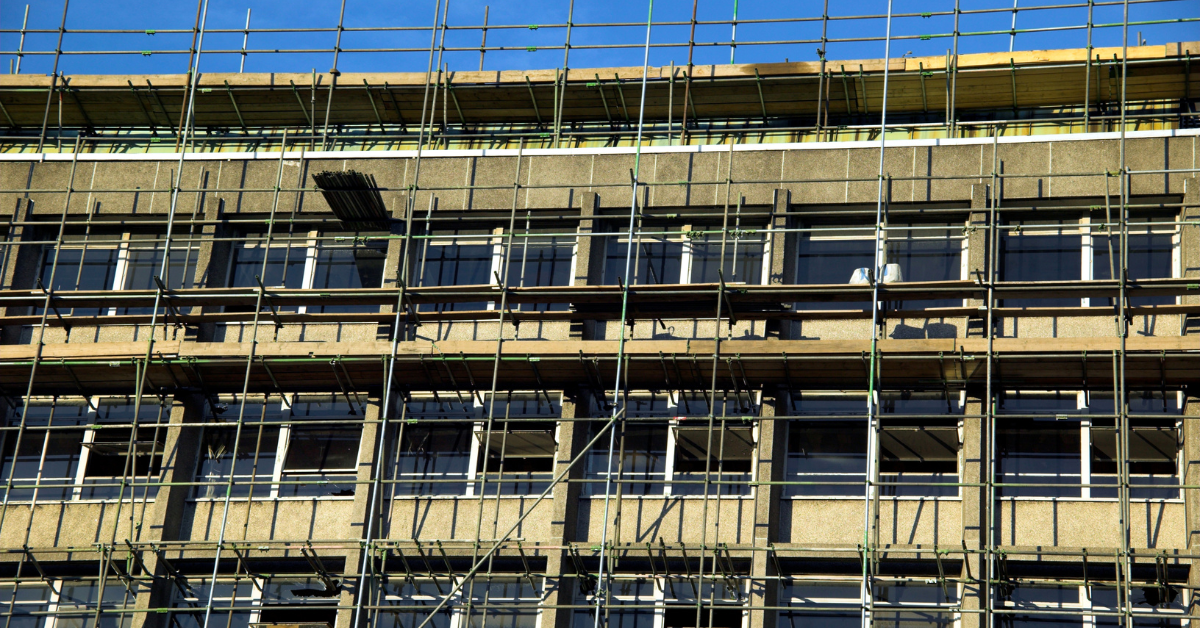 Scaffolding on a building