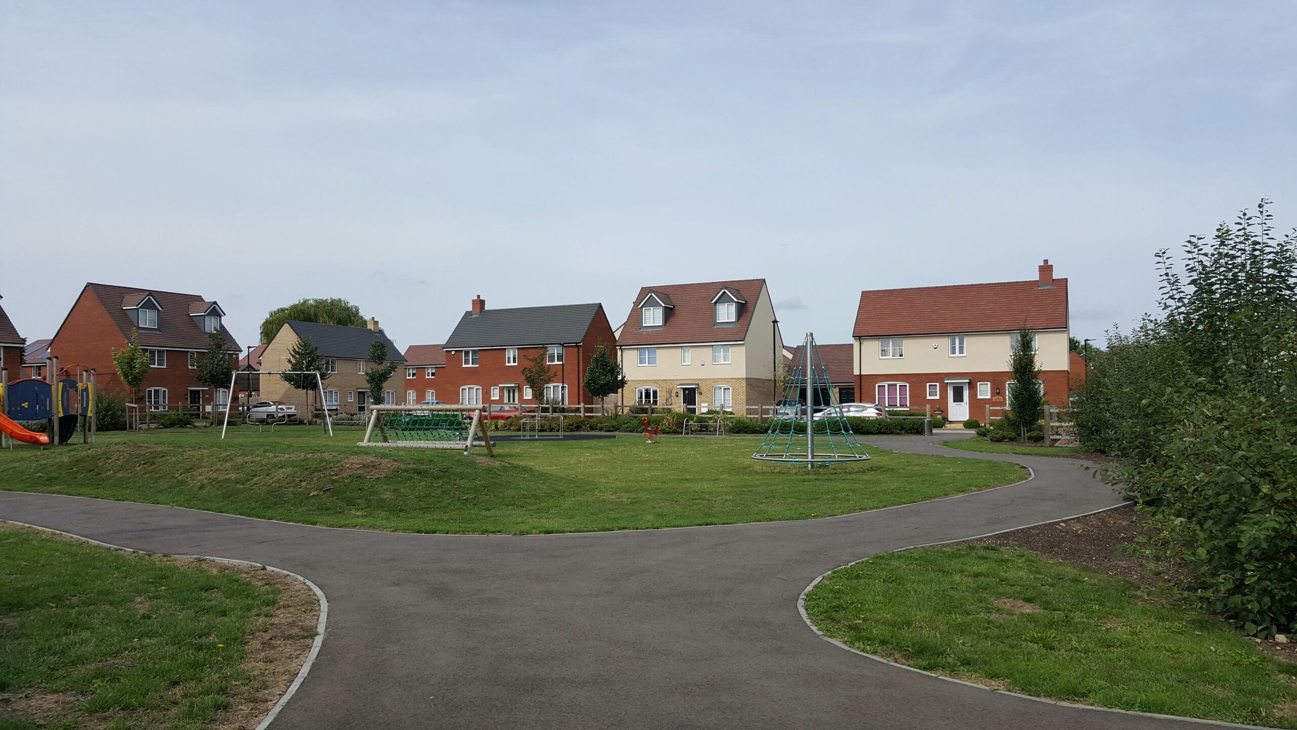 Houses near a playground