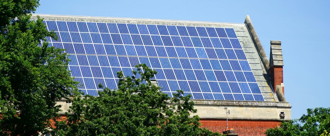 Solar panels on rooftop